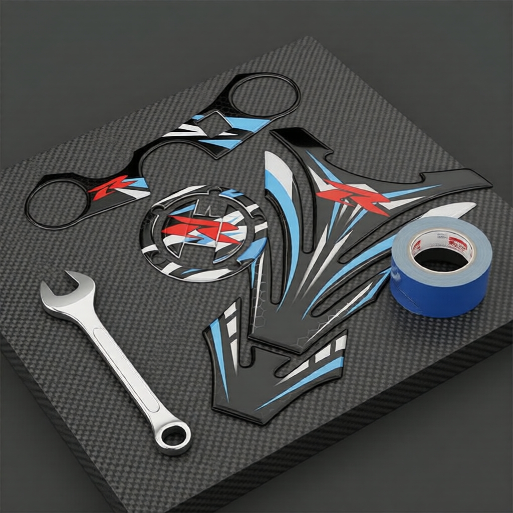 Suzuki GSXR 600 750 1000 K11 K8 K7 3D แผ่นกันรอยถังน้ํามัน กันรอยขีดข่วน สติ๊กเกอร์