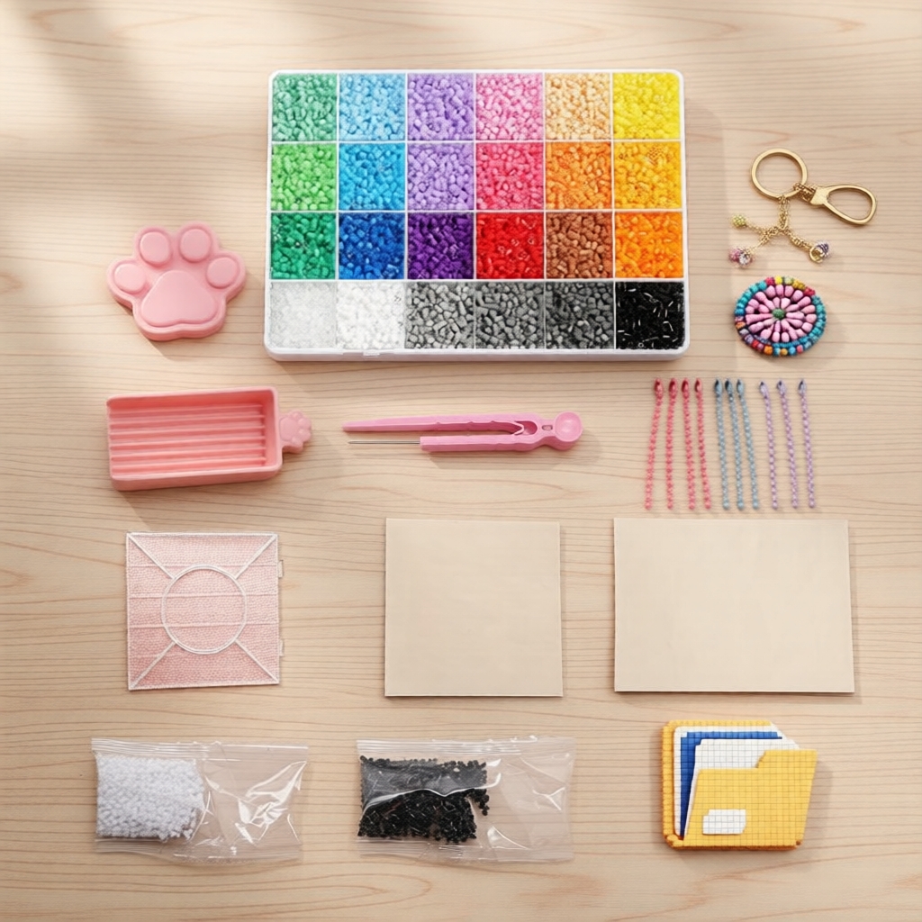 ชุดลูกปัดฟิวส์ Perler 24 สี 2.6 มม. ชุดศิลปะพิกเซล DIY ของขวัญวันเกิดและจบการศึกษาสําหรับเด็ก