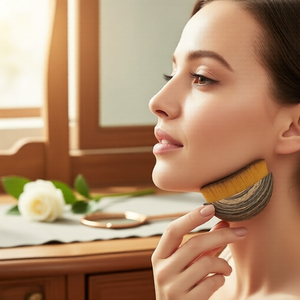 แปรง Chin & Jawline Sculpting – แปรงตามหลักสรีรศาสตร์สําหรับระบายน้ําเหลือง นวดหน้าเรียวและคอนทัวร์解