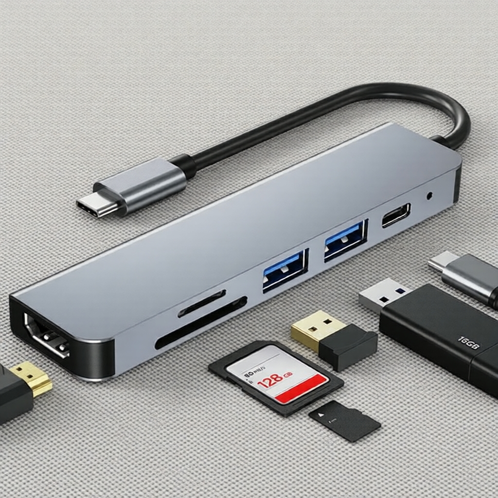 ฮับ USB 3.0 แบบ 6-in-1 87W 4K HDMI VGA Type-C สําหรับ Apple MacBook Air Pro