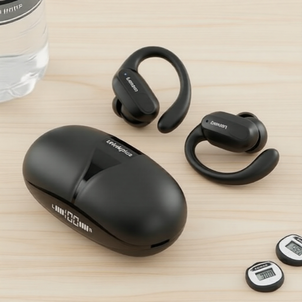 หูฟังบลูทูธ Lenovo XT80 TWS รุ่น 5.3 สําหรับกีฬา, สเตอริโอ HiFi, จอแสดงผลแบตเตอรี่แบบ LED, กันน้ํา