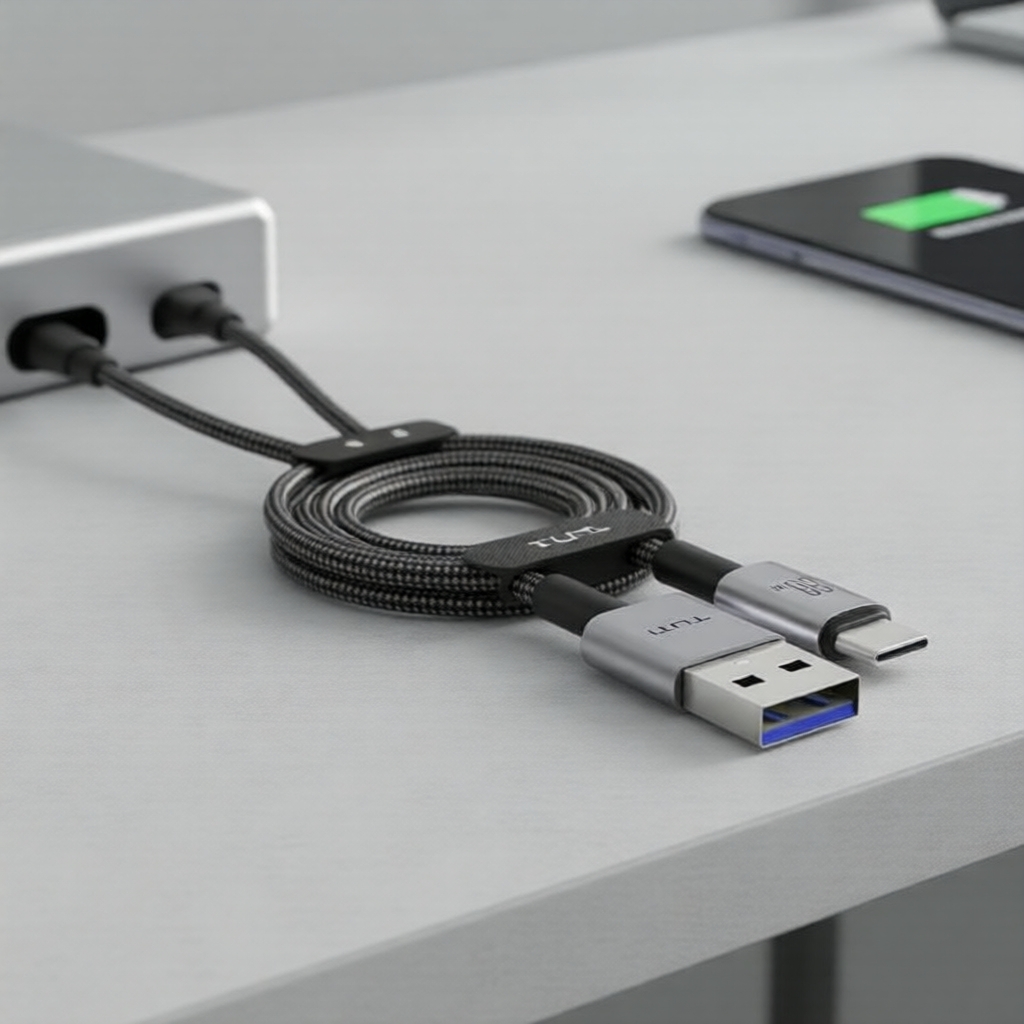 TUTI สายถัก USB-A to USB-C 66W 6A สําหรับ iPhone 15 16 Pro Max, Galaxy Note 9 8, LG G7 V35, Moto Z2 
