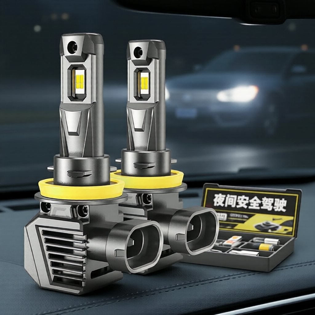 ไฟหน้า LED เทอร์โบ พร้อมชิป Canbus-Ready สําหรับ H11 H8 H9 เสียบแล้วใช้งานได้เลย
