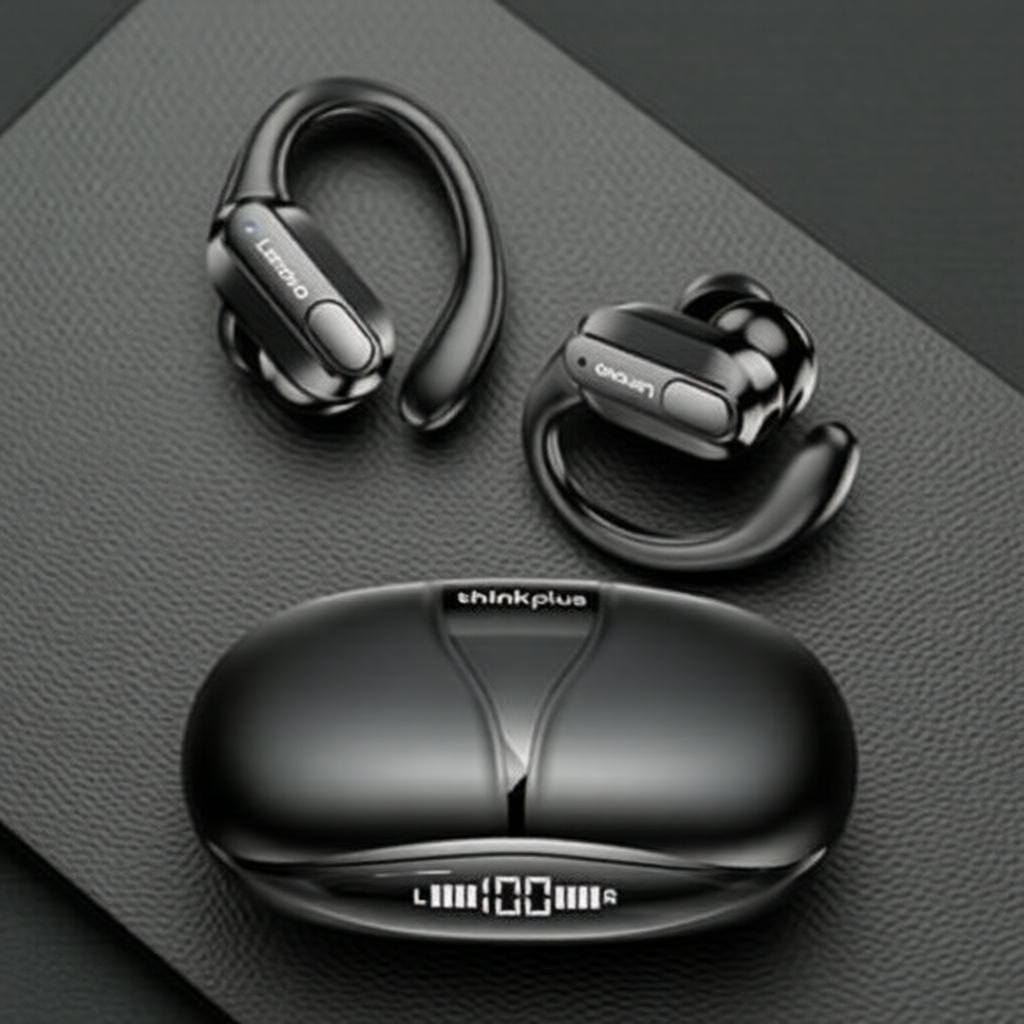 หูฟังออกกําลังกายไร้สาย Lenovo XT80 บลูทูธ 5.3, HiFi สเตอริโอ, แสดงไฟ LED แบตเตอรี่