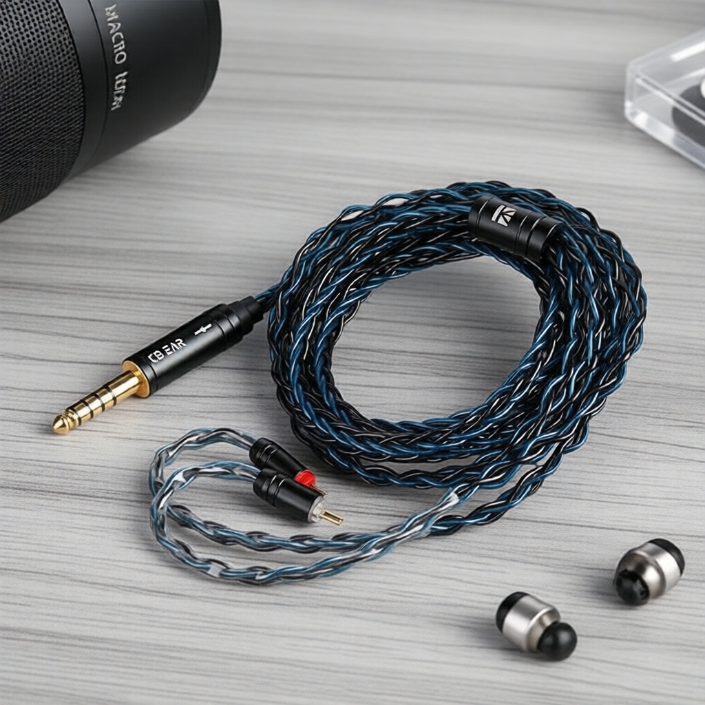 KBEAR ST12 MAX สายเงินชุบ OFC แกน 14 แกน อัปเกรดหูฟังอินเอียร์ 4N 8 เส้น เหมาะสําหรับนักดนตรี