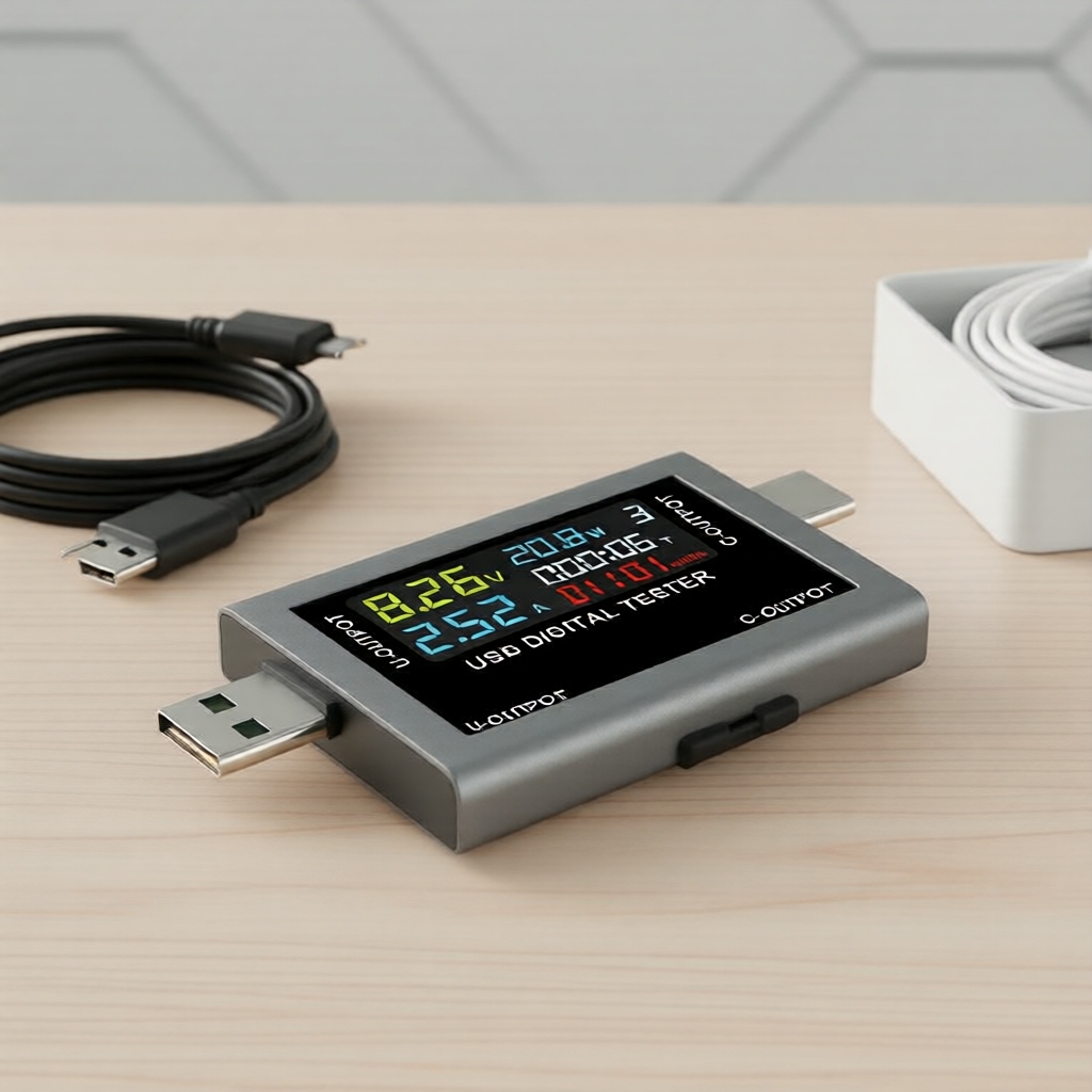 เครื่องวัดกําลังไฟฟ้าอเนกประสงค์ USB-C โวลต์มิเตอร์ดิจิทัล 4-30V สําหรับทดสอบความจุแบตเตอรี่และชาร์จ