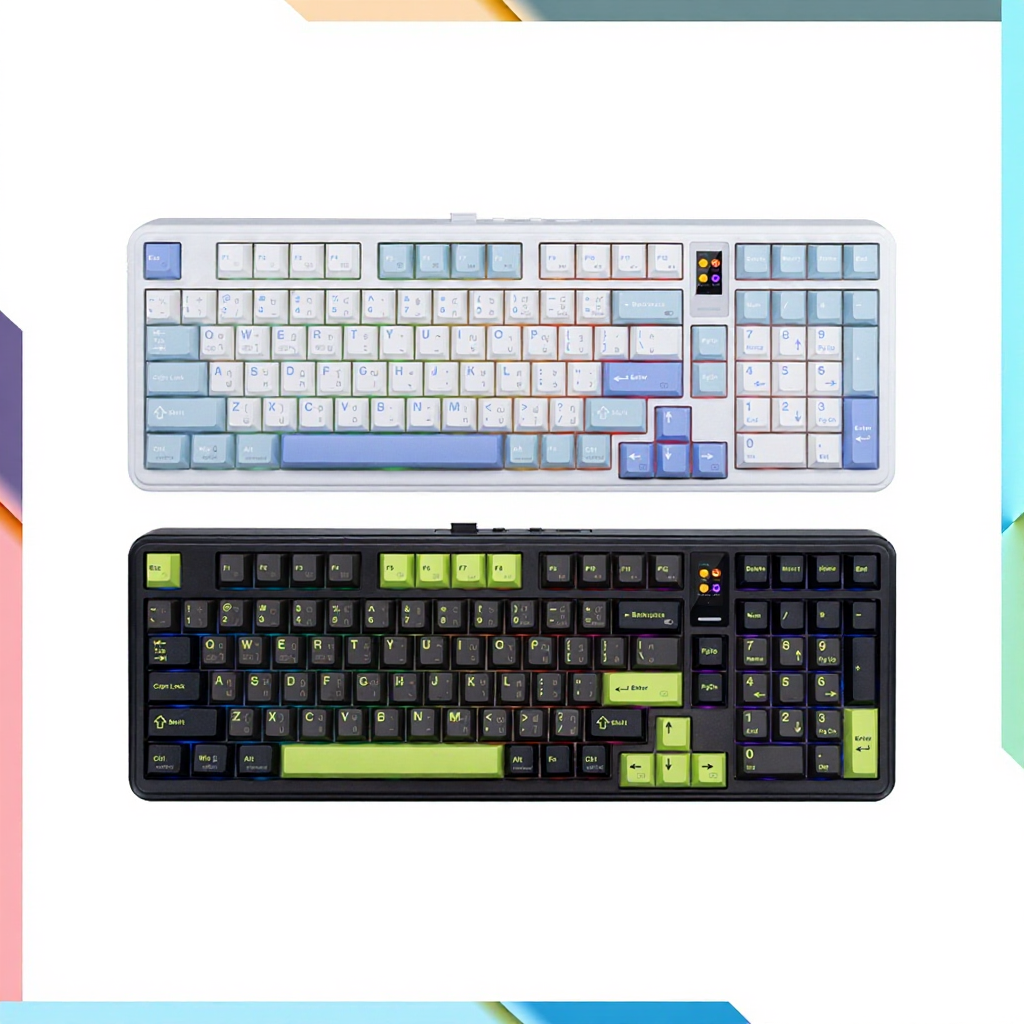 คีย์บอร์ดเกมมิ่งไร้สาย EGA TYPE CMK11 Mechanical Full RGB Hot swap Switch 5 PIN มีจอสำหรับใส่ GIF