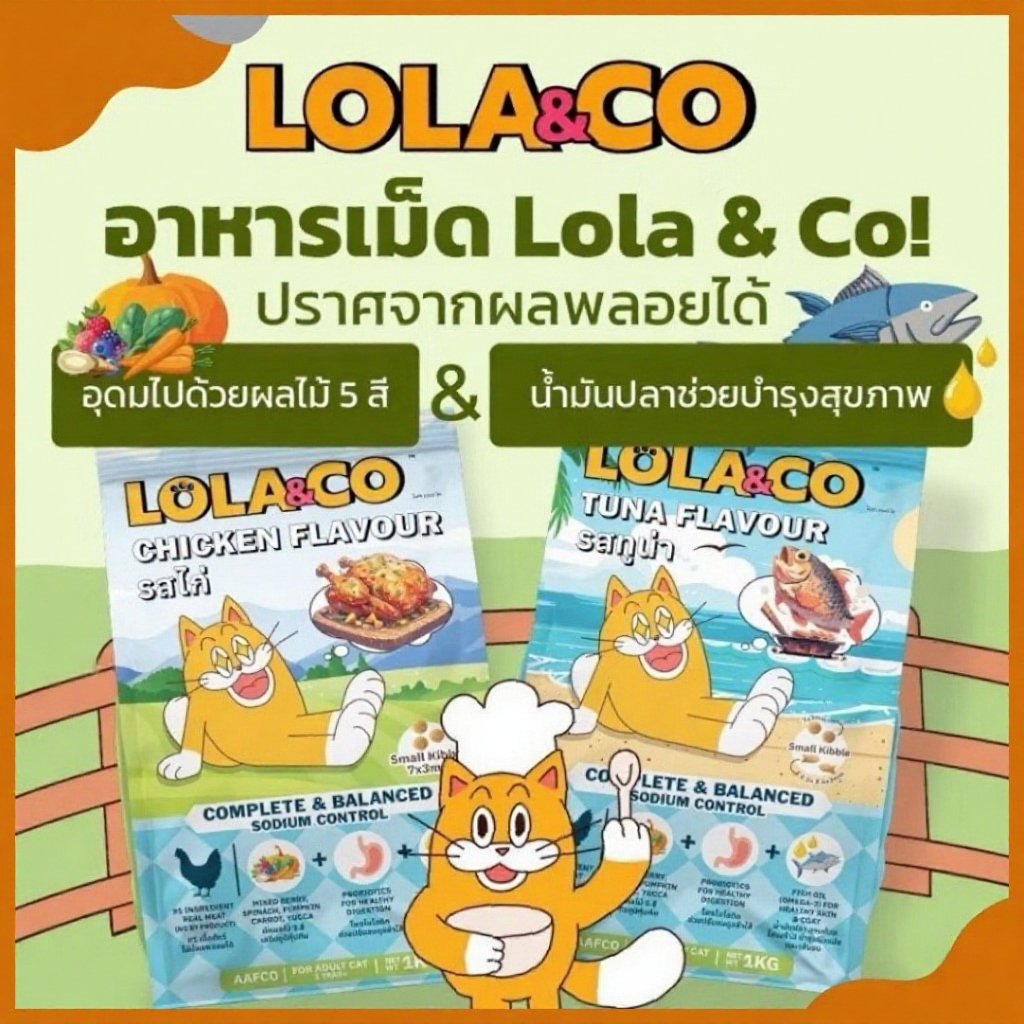 Lola&Co อาหารเม็ดแมว สำหรับแมวโต บรรจุขนาด 1 kg