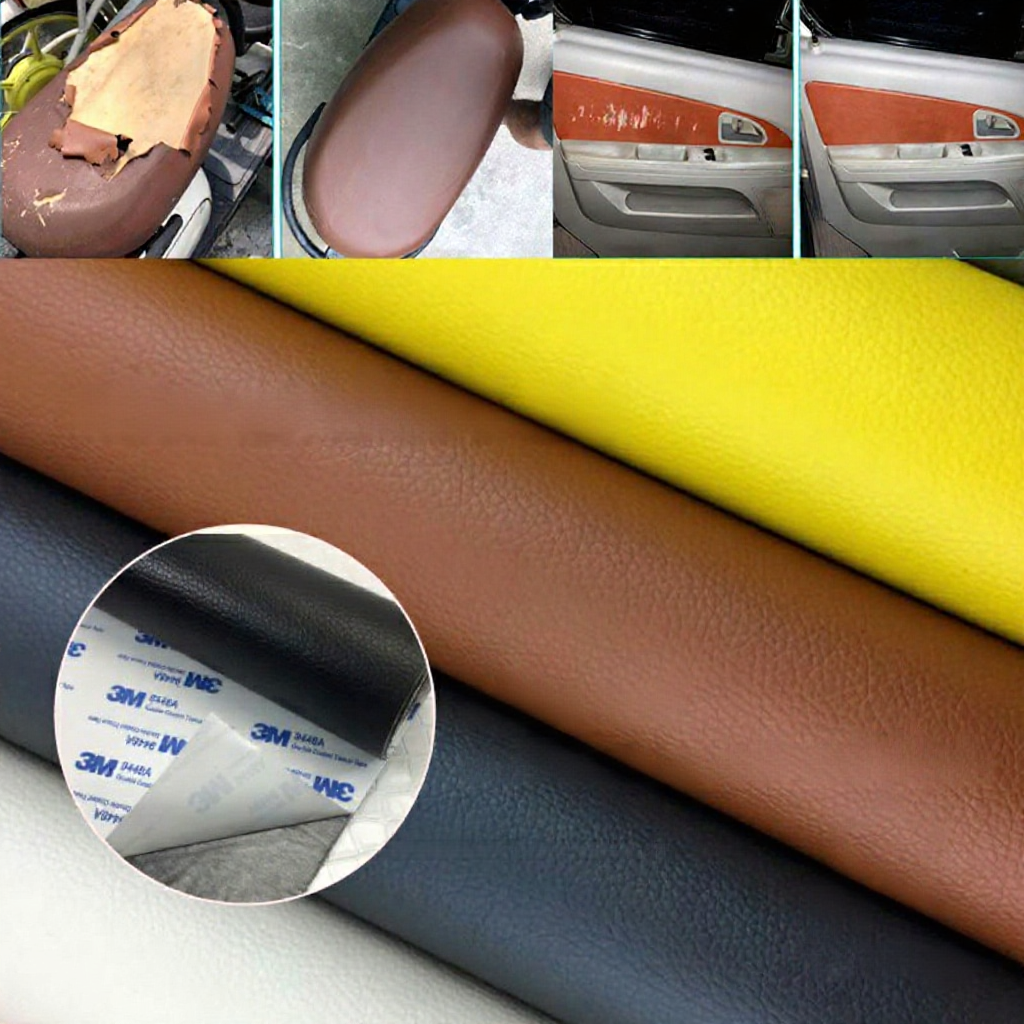 แผ่นหนัง PU ซ่อมเบาะรถยนต์ 3M มีกาวในตัว พร้อมส่ง