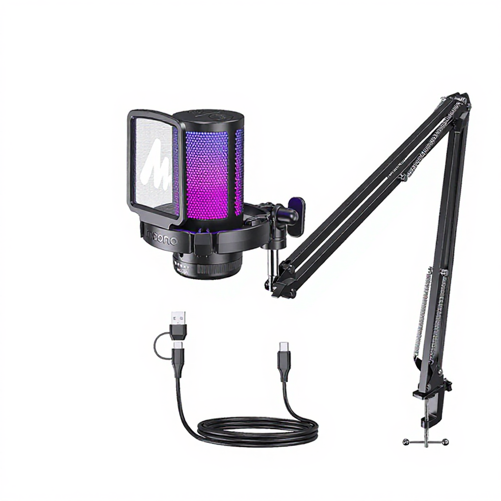 Maono DGM20S GamerWave Condenser USB Gaming RGB Microphone ไมโครโฟนเกมมิ่ง RGB USB ตัดเสียงรบกวน ช่อ
