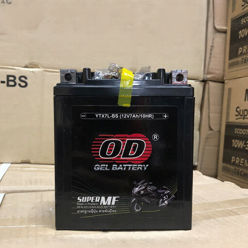 OD แบตเตอรี่ รุ่น YTX7L-BS แบบแห้ง สำหรับรถจักรยานยนต์