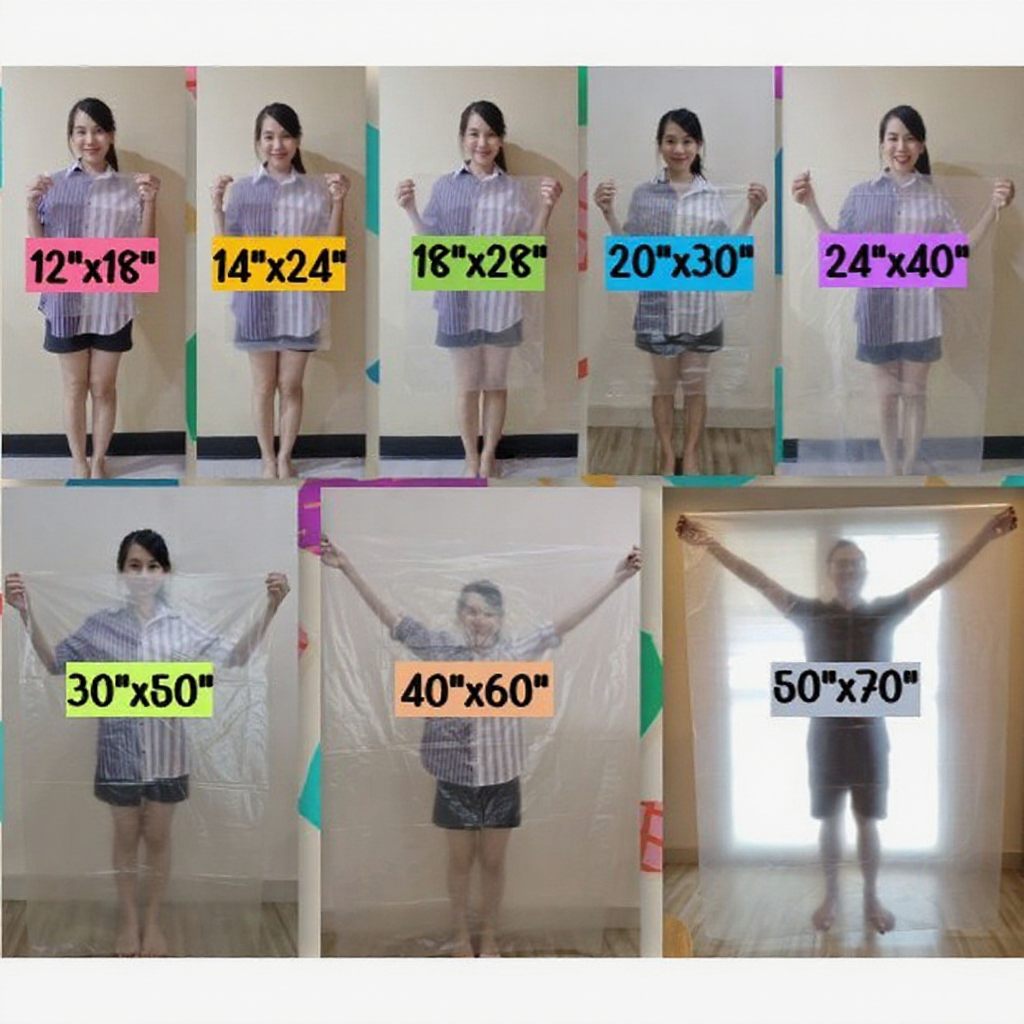 ถุงพลาสติกขนาดใหญ่  PE สีใส 1 กิโล มีหลากหลายขนาด