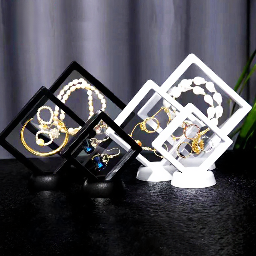 Jewelry, amulet, coin, and necklace storage boxes and frames