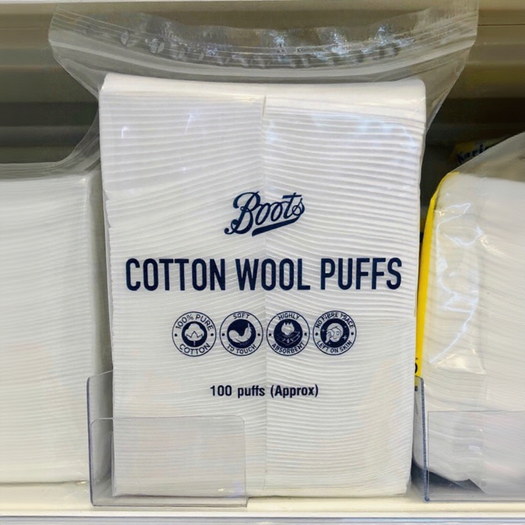 สำลีเช็ดเครื่องสำอาง Boots  100 แผ่น