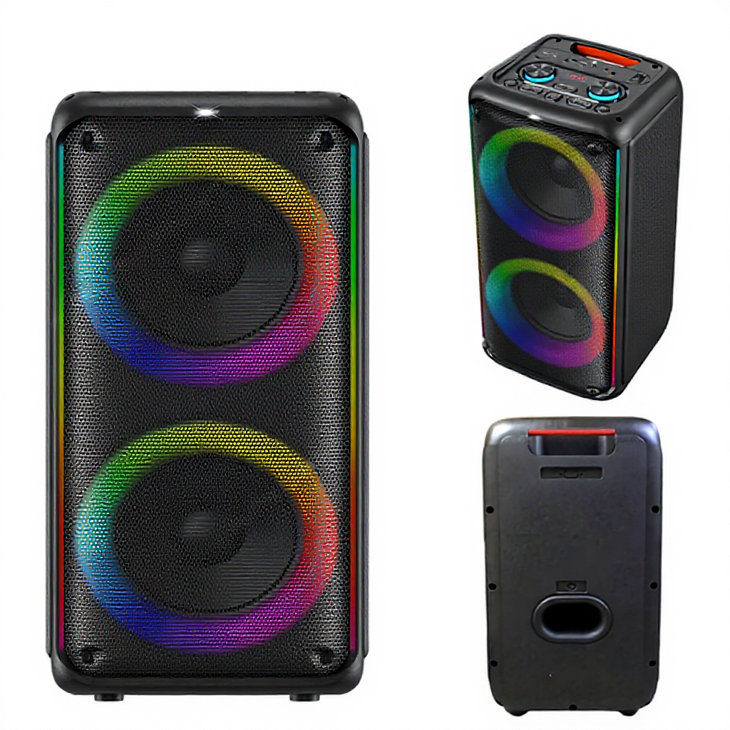 KTS-1909 ลำโพงบลูทูธคู่ 8x2 นิ้ว เบสแน่น พกพาสะดวก พร้อมไมค์และรีโมท