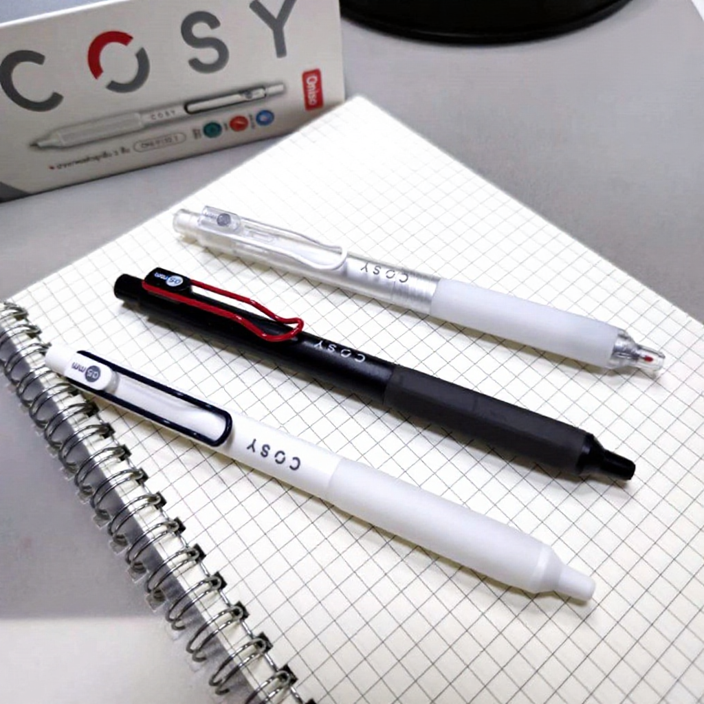 ปากกาเจล Oniso หมึกน้ำเงิน 0.5 มม.รุ่น COSY 9132 และ FD002 หมึกแห้งไว (เปลี่ยนไส้ได้) ปากกามือซ้าย