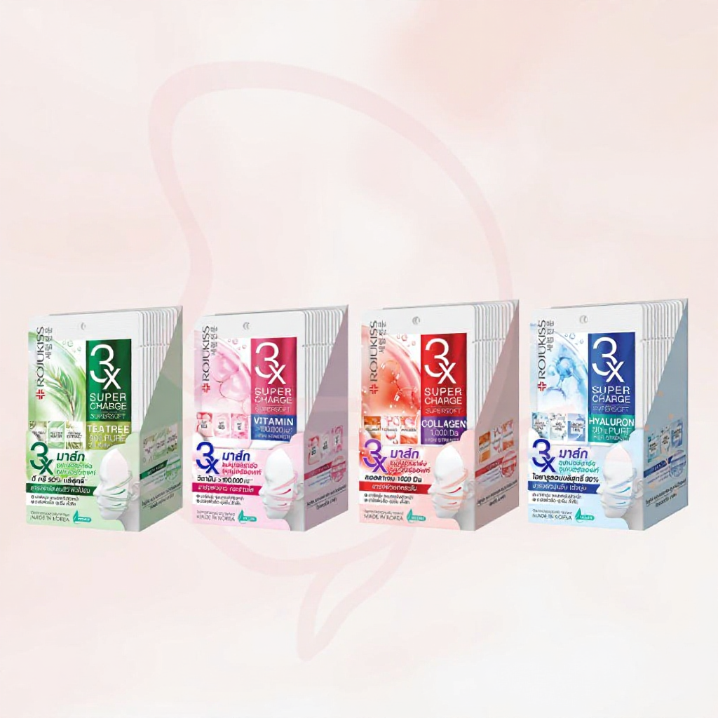 Rojukiss 3X Supercharge Supersoft Mask มาส์กหน้าหลากหลายสูตร