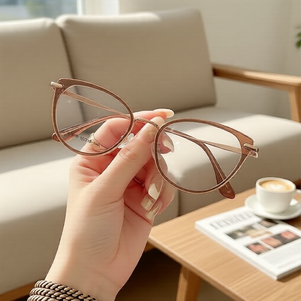 กรอบตาแมววินเทจสุดชิค - ดีไซน์บางเล็กกะทัดรัด ใส่สบายตา ไม่ใช้ค่าสายตา