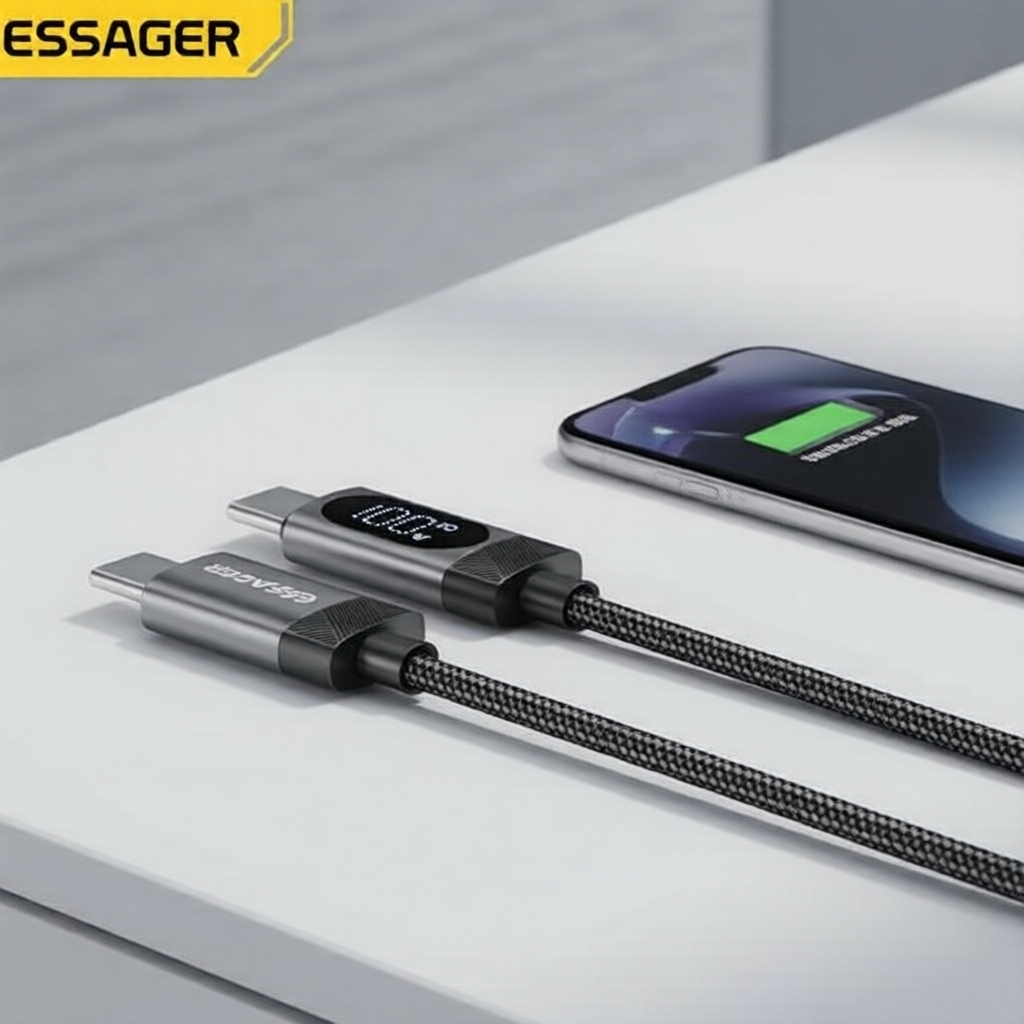 Essager สายชาร์จความเร็วสูงแบบ USB-A/C to C กระแสไฟ 5A พร้อมชิป E-Marker รองรับทั้ง iPhone และ Android