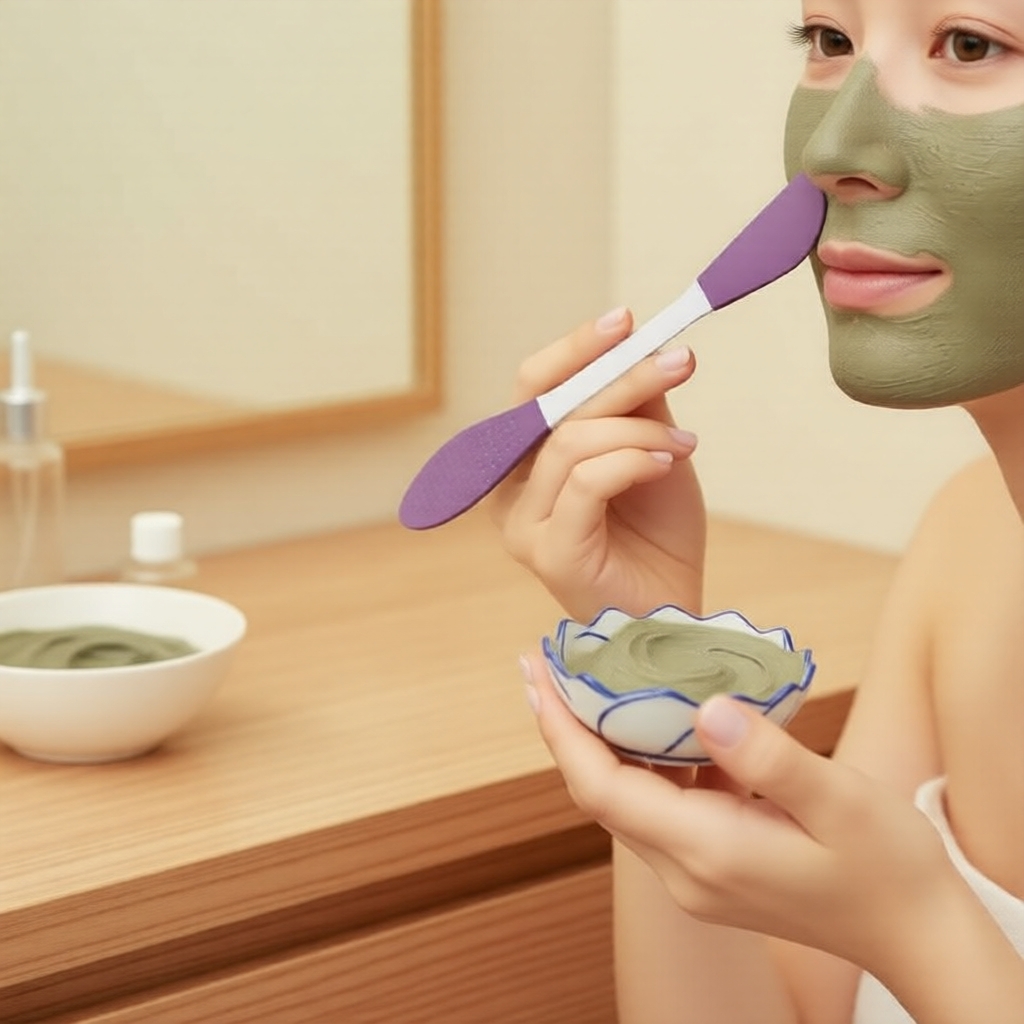 แปรงซิลิโคน 2-in-1 สําหรับมาสก์หน้าและไม้พาย – สําหรับมาสก์โคลนและมาสก์ดิน ทําความสะอาดง่าย