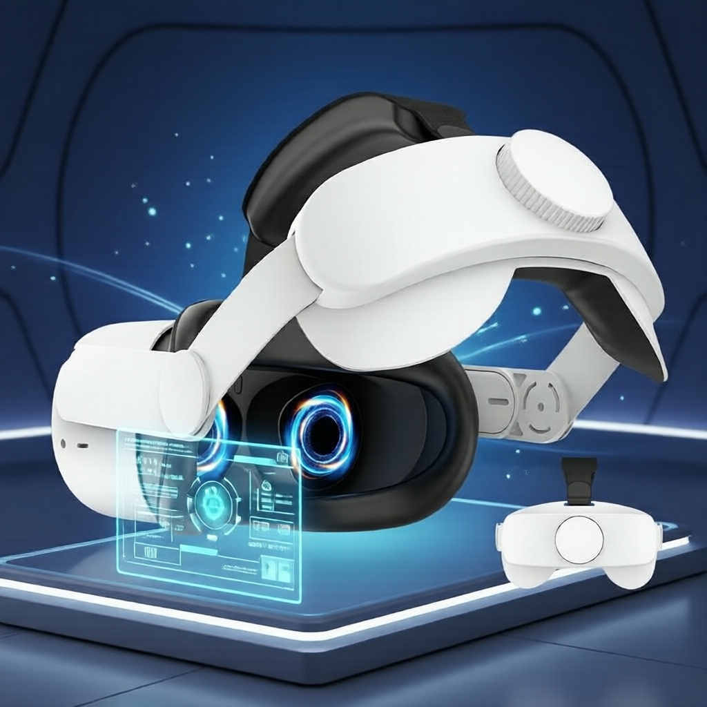 สายรัดหัว VR สําหรับ Oculus/Meta Quest 2, สายรัด Elite ปรับได้, สวมใส่สบายและสมจริง, ไม่มีแบตเตอรี่