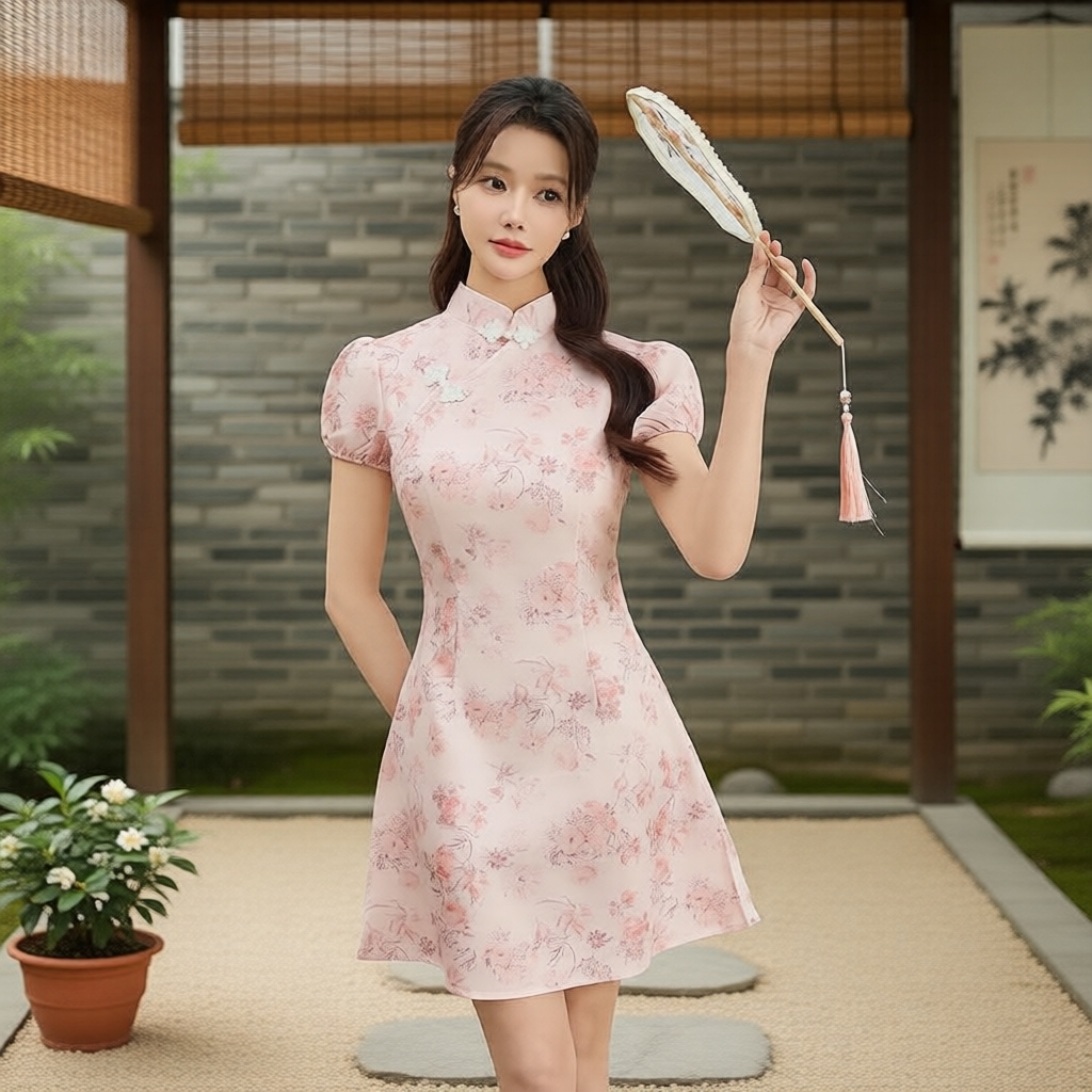 Lovito เดรสผู้หญิงลายดอกไม้เล็กผูกโบว์หรูหรา L112ED610
