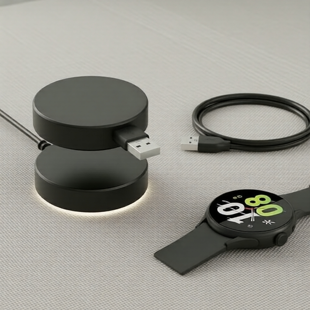 แท่นชาร์จไร้สายแบบคอมแพกต์ พอร์ต Type-C รองรับ Samsung Galaxy Watch 8 7 6 5 Pro 5 4 3 Active 2