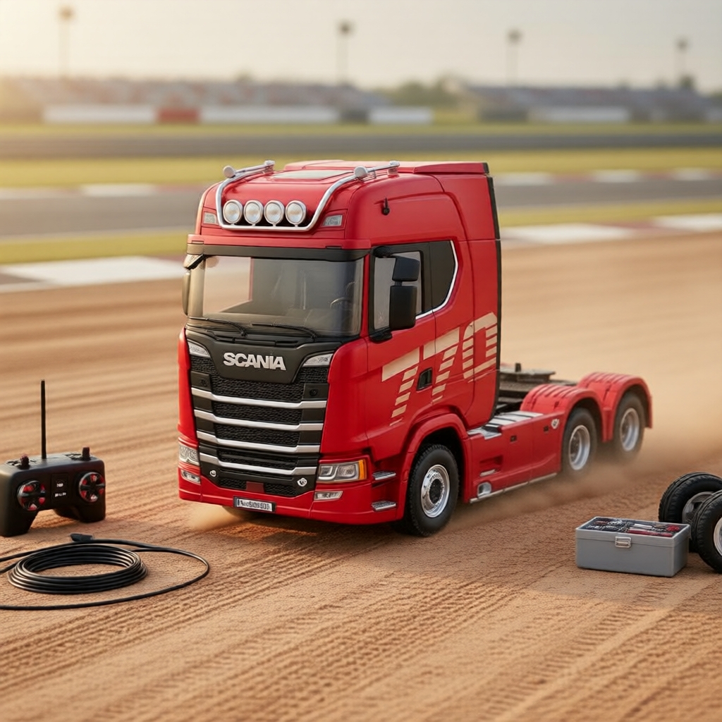HUINA 1501 SCANIA 770S รถบรรทุกพ่วงบังคับวิทยุ 19 ช่อง พร้อมไฟและเสียง เหมาะเป็นของขวัญวันเกิดสําหรั