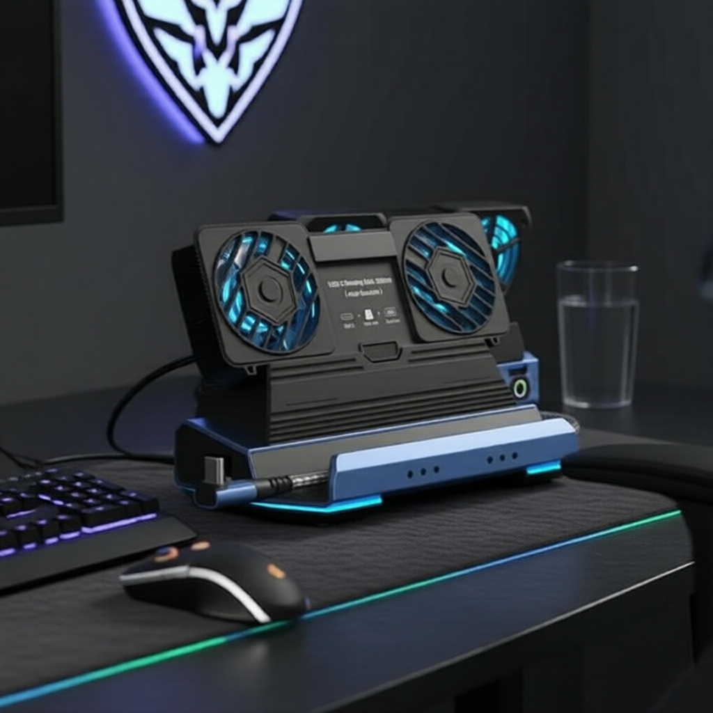 ด็อกคู่พัดลม 4K@60Hz 100W PD Gigabit Ethernet สําหรับ Steam Deck OLED/ROG X/Legion Go