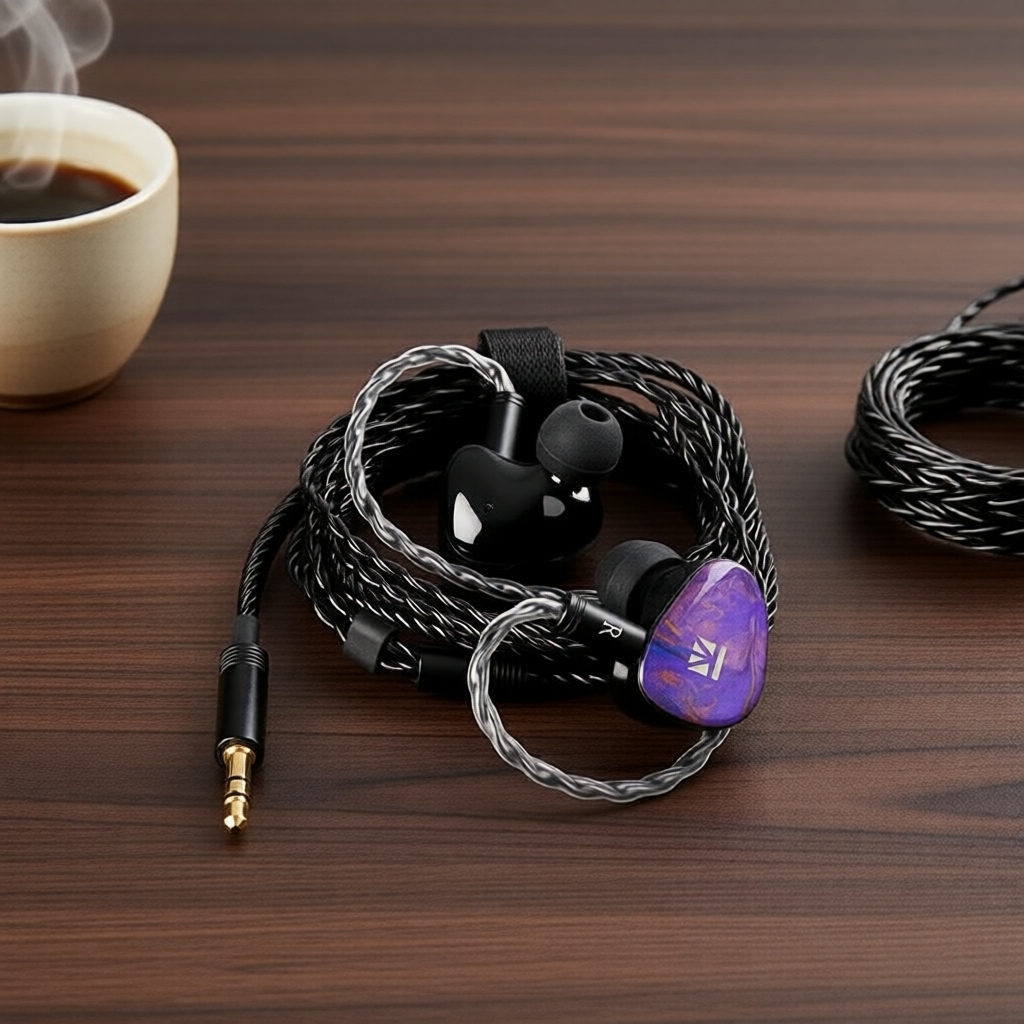 KBEAR KB02 หูฟัง IEMs เยื่อไดอะแฟรมเบอริลเลียม ไดรเวอร์ 10 มม. แบบมีสาย พร้อมสายถอดได้ 0.78 มม. 2 พิ