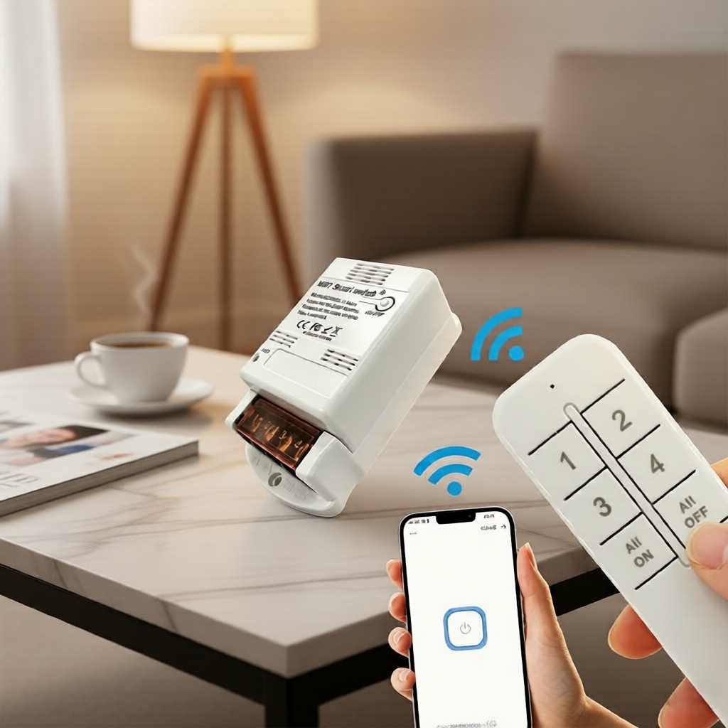 ปั๊มน้ําขนาดเล็ก Ewelink 30A High Power WiFi สมาร์ทสวิทช์ 30A ปั๊มน้ําไร้สาย Swtich Controller Ewelink Works