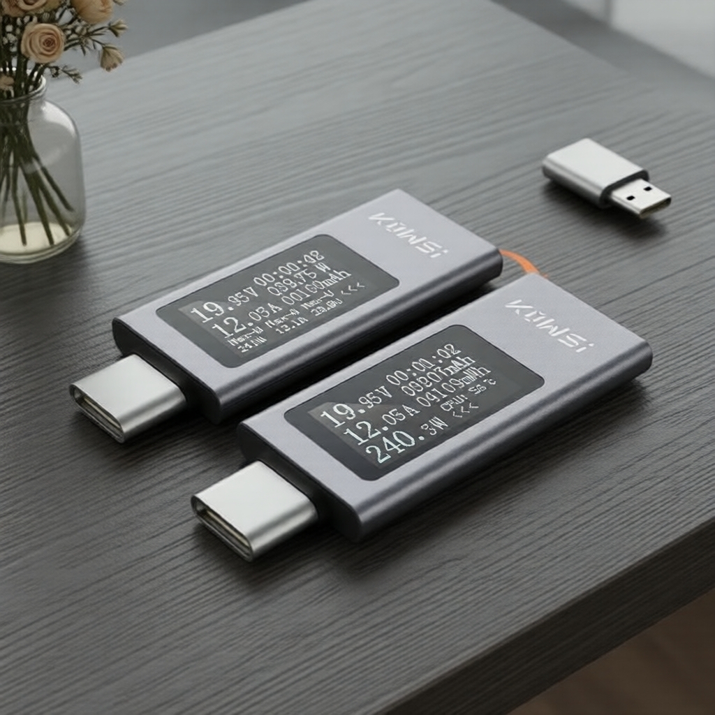 KWS-2301 USB-C เครื่องทดสอบการชาร์จเร็วแบบรวมทุกอย่าง เครื่องวัดแรงดันไฟฟ้า-แอมป์ 4–30V 0–12A เคสโลหะ CNC