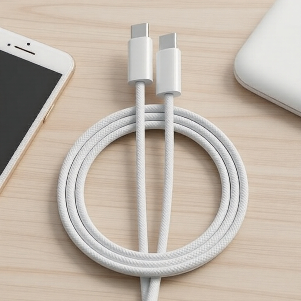 สายชาร์จเร็ว 60W USB-C ต่อ C ใช้ได้กับ iPhone 15 16 17 Pro Max