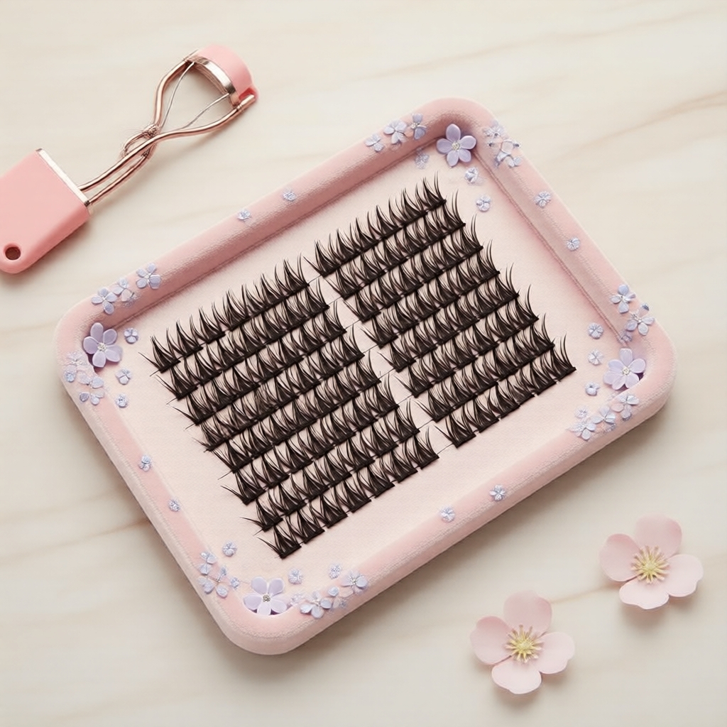 DOROLAB IRIS ชุดขนตาช่อดอกไอริส DIY, ขนตาเดี่ยวแบบต่อขยายขนาด 10-14 มม. ใช้ซ้ําได้ พร้อมแหนบ จัดส่งภายใน 24 ชม.