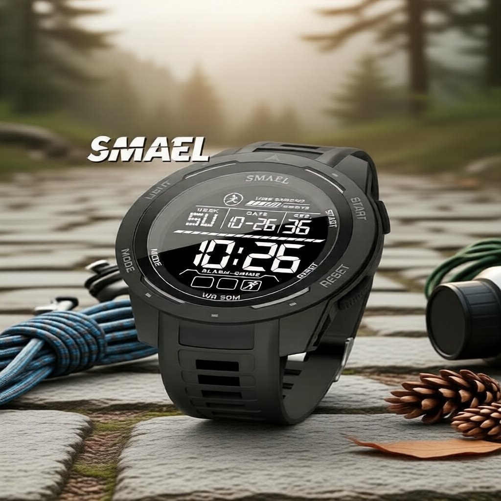 นาฬิกาออกกําลังกาย SMAEL 8105 กันน้ําได้ 50 เมตร ใช้ได้ทั้งชายและหญิง แสดงเวลาแบบอะนาล็อกและดิจิตอล