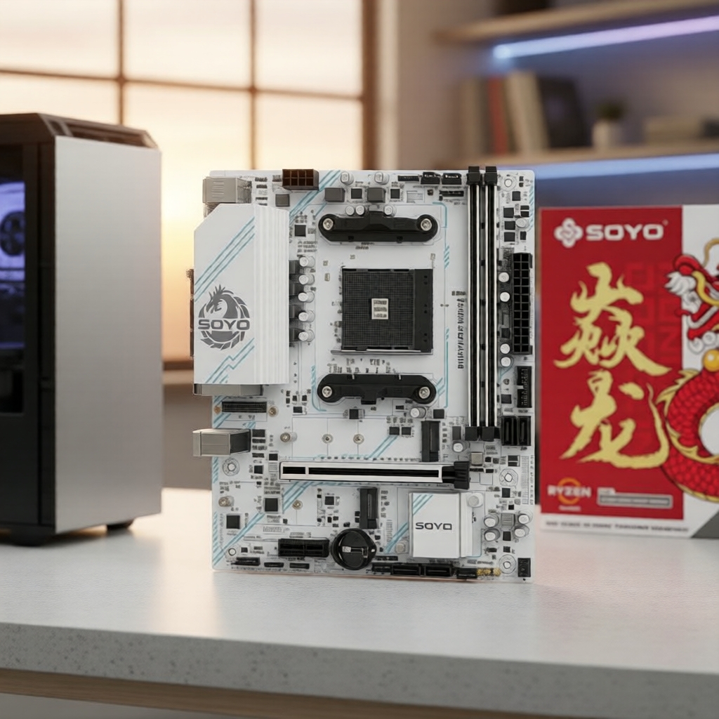 เมนบอร์ด SOYO B550M DDR4 M.2 NVMe ARGB ATX สําหรับ AMD AM4 Ryzen 5 5600/5700X สําหรับงานประกอบเกมมิ่