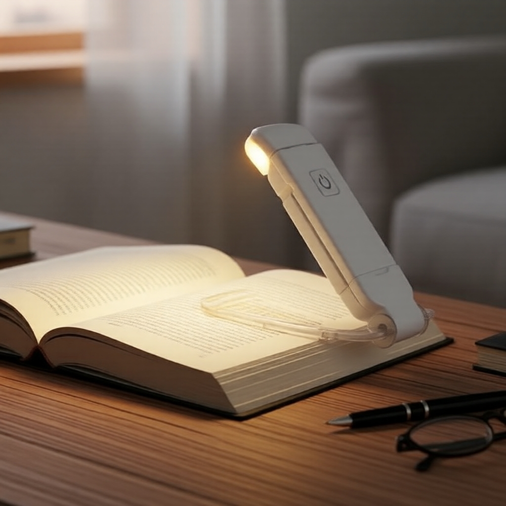 คลิปหนีบหนังสือพับได้ ไฟอ่านหนังสือ LED ปลอดภัยต่อดวงตา ชาร์จ USB ปรับความสว่างได้ 3 โทนสี