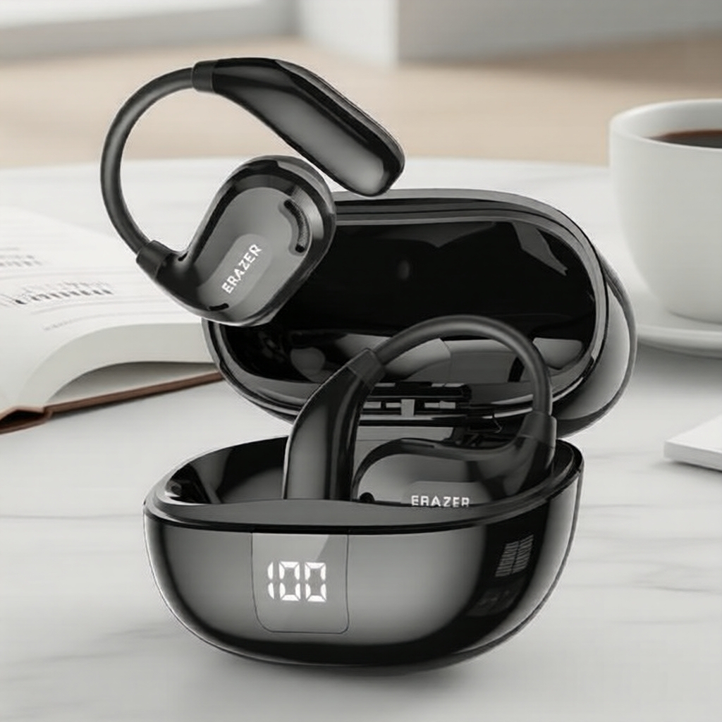 ERAZER XT66PRO หูฟังแปลภาษา, อายุแบตเตอรี่ 13 ชม., หน้าจอสัมผัส LED, เสียง ASMR, ปรับแต่งผ่านแอป, หู