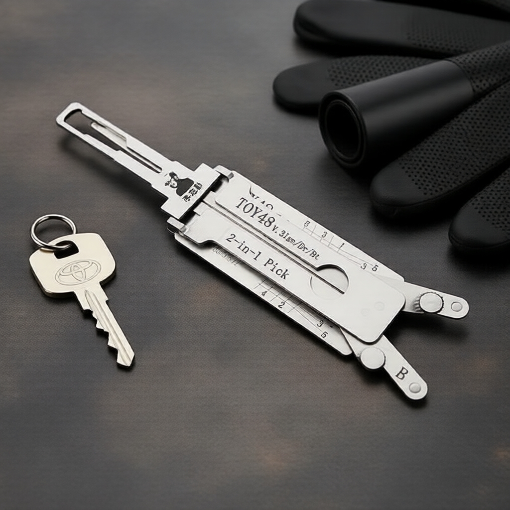 2-in-1 Lishi TOY48 V3 เครื่องมือถอดรหัสและสะเดาะกุญแจรถยนต์โตโยต้า