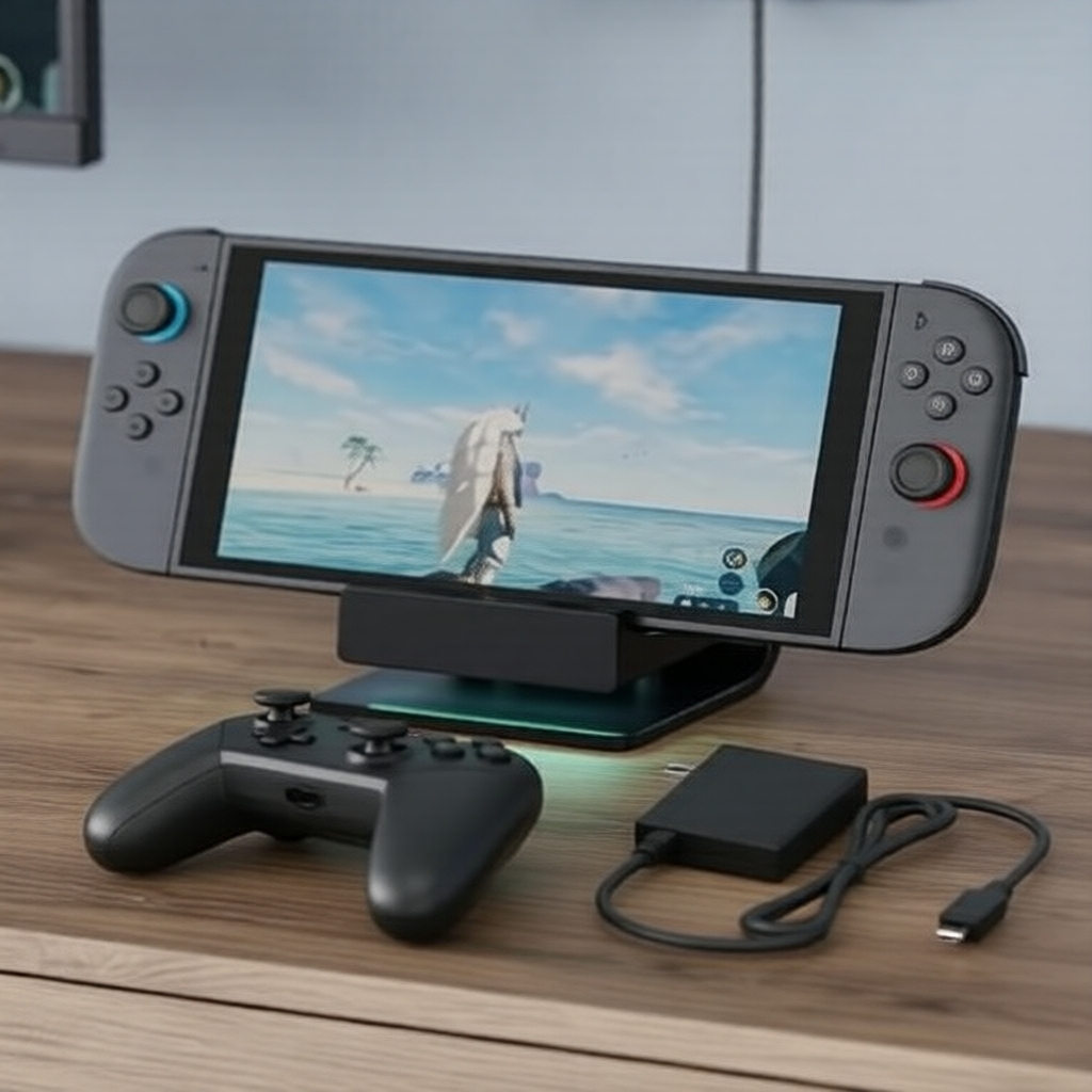 แท่นชาร์จ Aolion RGB LED สําหรับคอนโทรลเลอร์ Nintendo Switch 2 Joycons