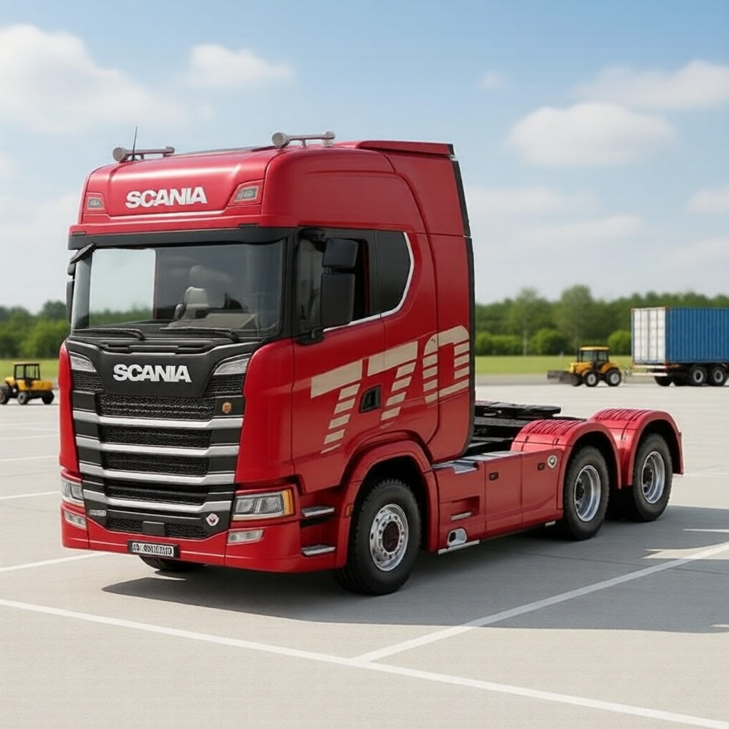 HUINA 1501 รถบรรทุกแทรกเตอร์ SCANIA 770S 19CH พร้อมไฟและเสียง รถพ่วงของเล่นวิศวกรรมสําหรับเด็กเล่นใน