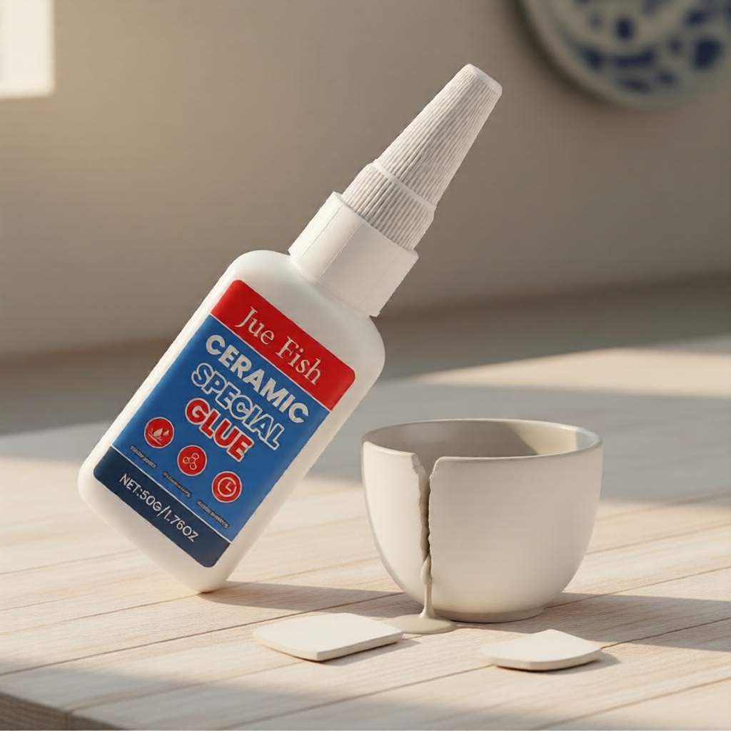 กาวเซรามิกซ่อมแซม 50 กรัม พร้อมหลอดหยด ใช้ซ่อมแก้วแตก จานกระเบื้องบิ่น ยึดติดรวดเร็ว แข็งแรง