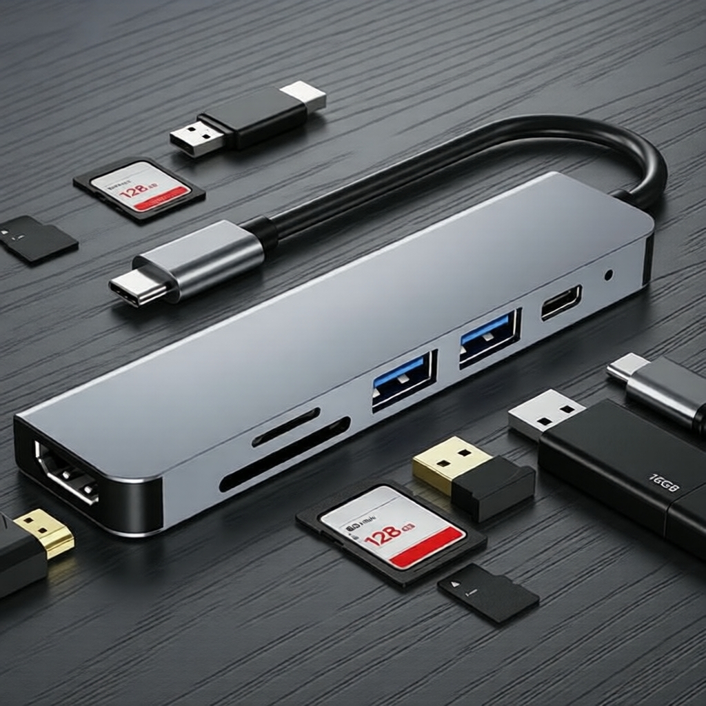 ดองเกิล USB-C 6-in-1 87W PD 4K HDMI USB 3.0 สําหรับ MacBook Air/Pro