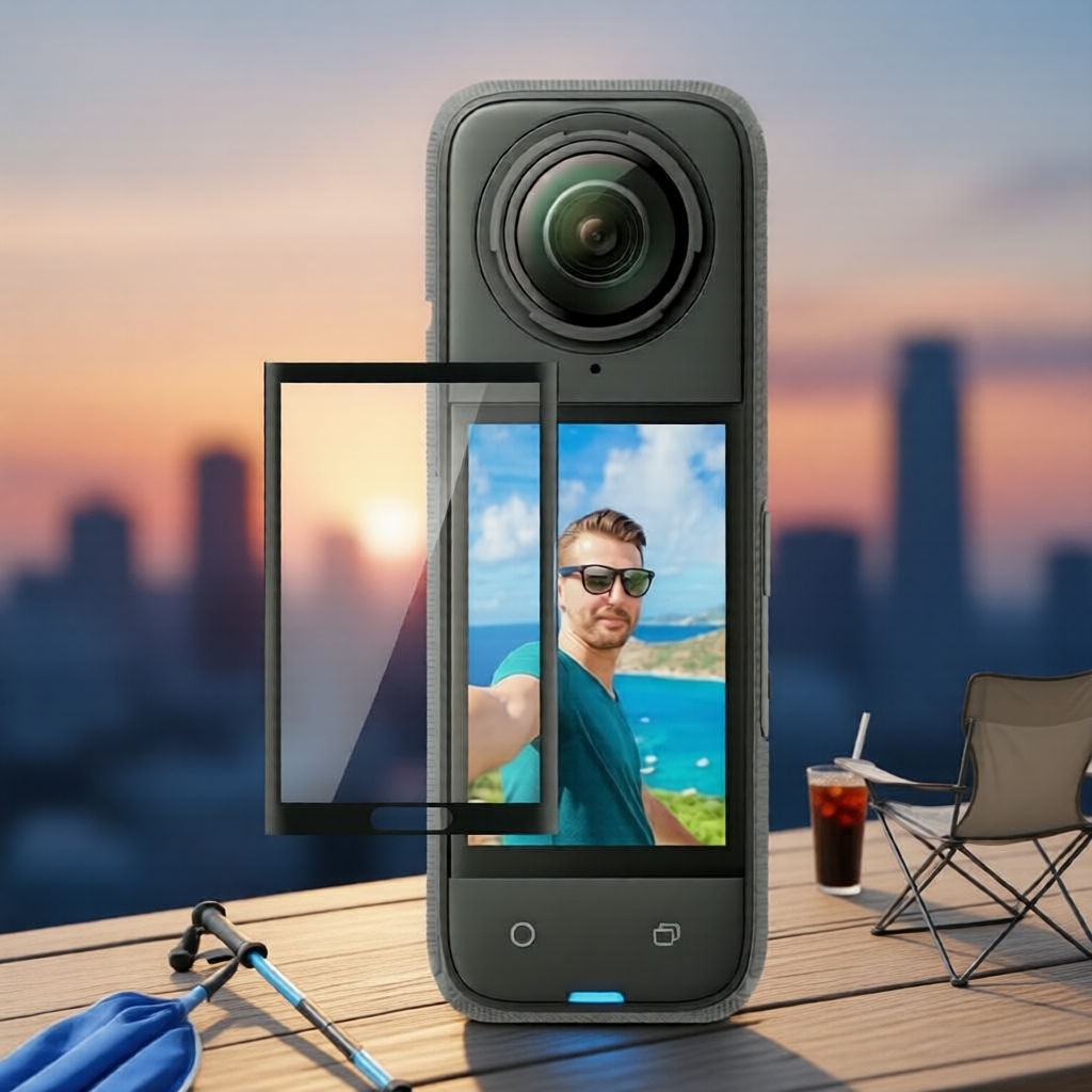 Puluz ฟิล์มกระจกนิรภัยสําหรับกล้อง Insta360 X4/X5 ขอบโค้ง 9H 2.5D พร้อมอุปกรณ์ติดตั้งฟรี
