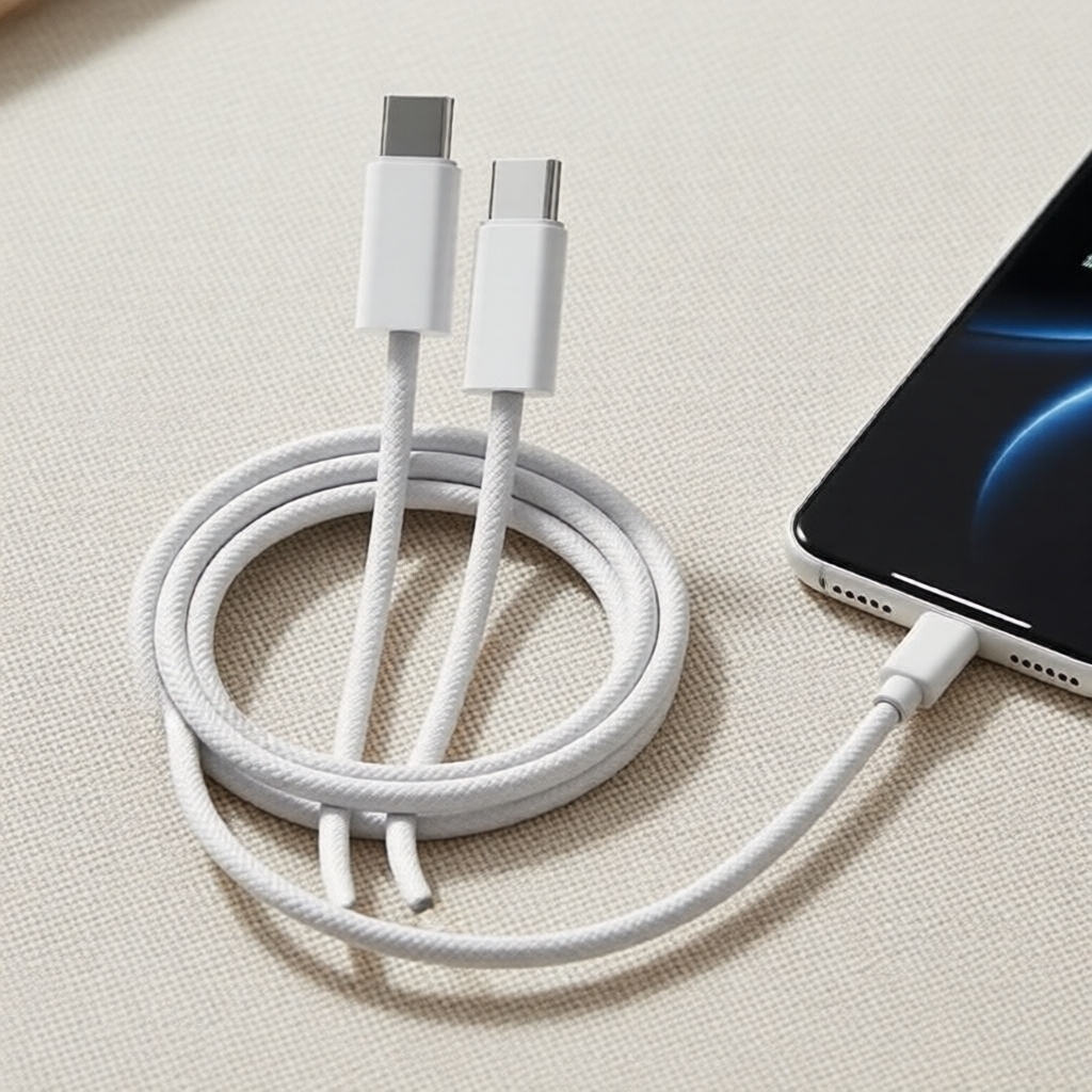 สายชาร์จเร็วแบบ USB-C to C กําลังไฟ 60W รองรับ Power Delivery สําหรับ iPhone 15/16/17 Pro Max