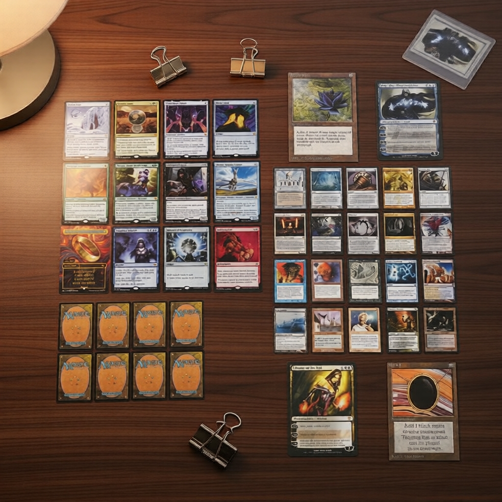 ชุดเกมการ์ด Magic: The Gathering 216 ใบ ชุดการ์ด Proxy Core สีดํา พร้อม Dual Fetch Lands และ P9 – ขอ