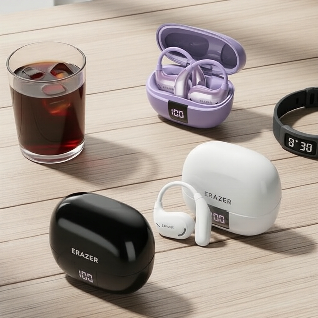 หูฟังเอียร์บัด ERAZER XT66 PRO, รองรับ AI แปลภาษาแบบเรียลไทม์, หน้าจอสัมผัส LED, แบตเตอรี่ใช้งานได้น