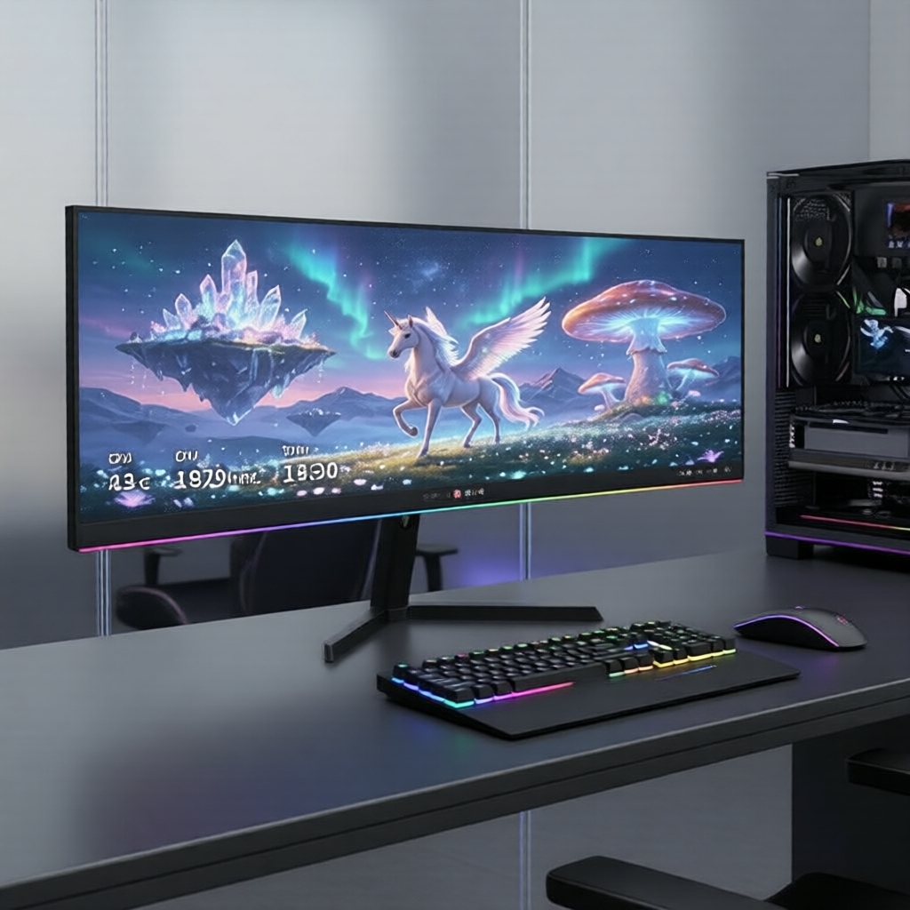 Thermalright TROFEO VISION 9.16 สีดํา ARGB จอภาพคอมพิวเตอร์แม่เหล็ก 9.16 นิ้ว 1920x480 USB-C