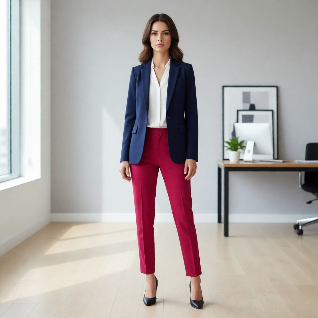 กางเกง Rimini Slim Fit สีแดง
