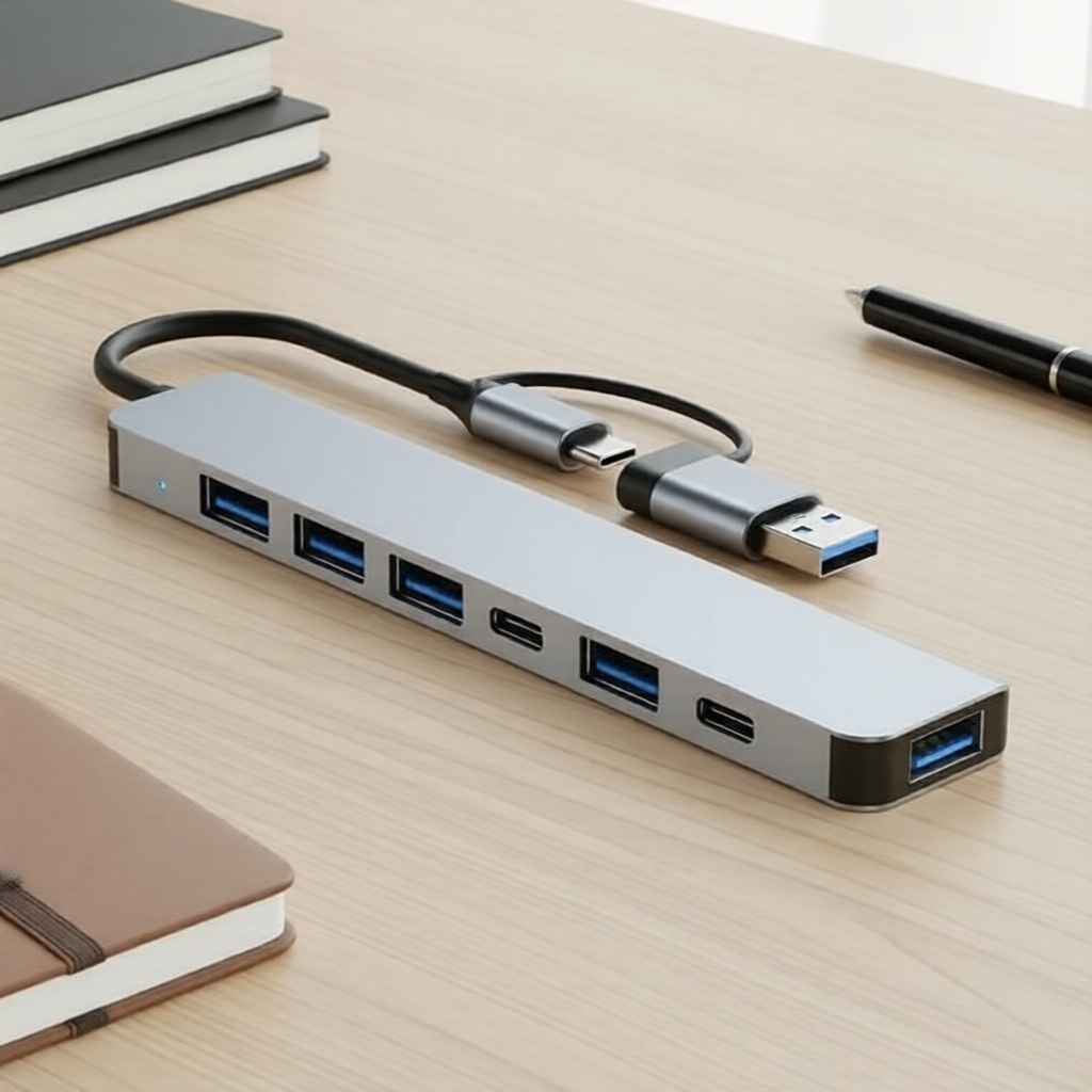 坞 7-in-1 USB Hub แยกช่อง SD Card Reader อะแดปเตอร์ HDMI OTG